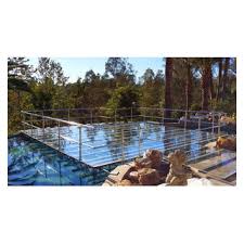 clear acrylic pool cover over swimming
