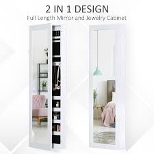 Wall Mounted Mirrored Jewelry Cabinet