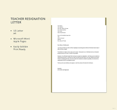9 teacher resignation letter template