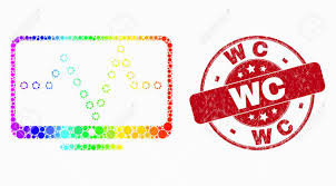 Dot Bright Spectral Online Dotted Chart Mosaic Icon And Wc Stamp