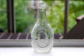 Log Cabin Clear Glass Oval Bottle