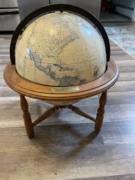 12 diameter world globe on wood stand