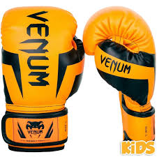 elite boxing gloves kids fluo orange