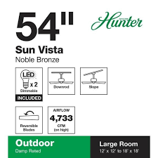 hunter sun vista 54 in led indoor