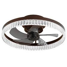firhot 20 in modern led indoor brown 6 sds timing reversible blades ceiling fan light and remote control