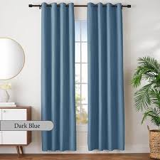 blackout room darkening curtains blue