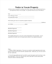 free 9 sle notice to vacate forms