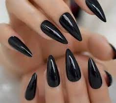 black sti all sizes fake nails