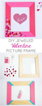 This valentine's day, surprise your loved ones with a homemade gift. Diy Valentine Jewel Picture Frame Picture Frame Crafts Diy Valentines Crafts Valentines Diy