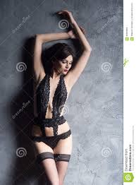 Young And Graceful Woman Posing In Fashion Lingerie Stock Photo.