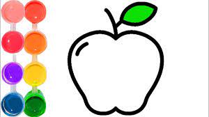 Feel free to explore, study and enjoy paintings with paintingvalley.com How To Draw Color An Apple Fruit Easy Cute Drawings For Kids Learn Maca Fun Colors Manzana Youtube