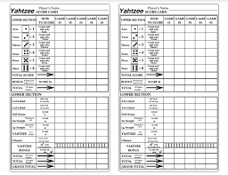 With yahtzee, it is better to use the scoresheets that are included with the. Yahtzee Score Card Fill Out Printable Pdf Forms Online