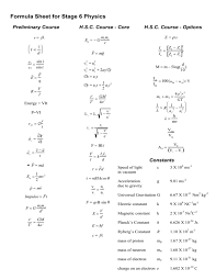 physics 30 formula sheet