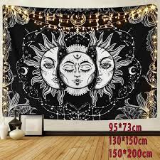 wall art psychedelic tapestry sun