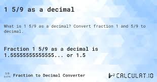 1 5 9 as a decimal calculatio