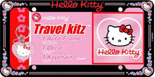The security bolts license plate made by unique imports with high quality materials and workmanship. Hello Kitty License Plate Frame Decal Keychain Travel Kit Chr6022