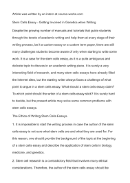 calam eacute o stem cells essay getting involved in genetics when writing 
