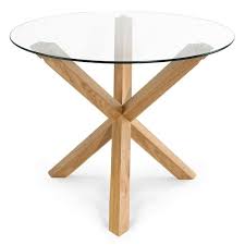 37 4 Wilford Round Dining Table Natural Oak Poly And Bark