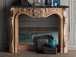 Wood And Glass Fireplace Mantels