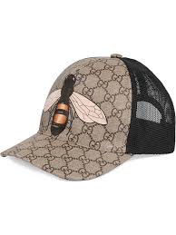 Gucci Bee Print Gg Supreme Baseball Hat Farfetch