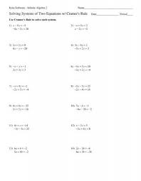 Systems Of Two Equations Cramers Rule