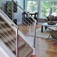 Horizontal wood railings for stairs. Horizontal Railing In Stainless Steel Great Lakes Metal Fabrication