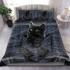 Black Cat Bedding Set Birdyroom