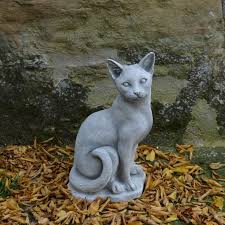 Stone Cat Figurine Concrete Cat Statue