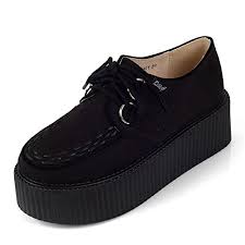 Roseg Femmes Lacets Plate Forme Gothique Punk Creepers Casual Chaussures Noir Taille40
