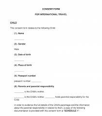 travel consent form sle template