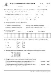 Kl. 6. Wyrazenia Algebraiczne I Rownania PDF | PDF