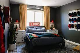 Teen Boy Bedroom Gray Walls And Hat