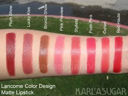 Lancome Matte Lipstick Swatches I Wear Plum Show Looks Red