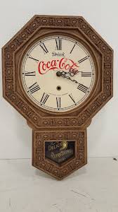 coco cola wall clock plastic w pendulum