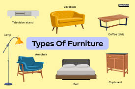 types of furniture english voary