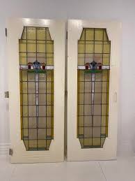 Pair Of Art Deco Stain Glass Doors