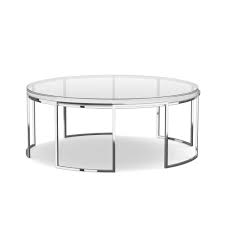 Lago Round Acrylic Steel Glass Coffee Table