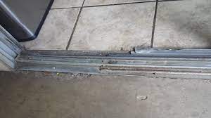 sliding door track repair glass n
