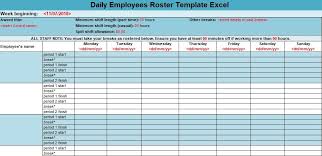 Daily Employees Roster Template Excel Excel Perks Online