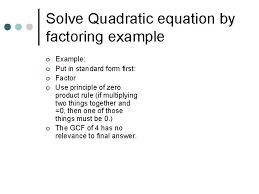 Solving Quadratic Equations What Does X