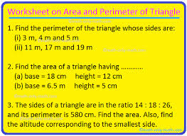 Worksheet On Area And Perimeter Of