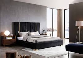 Black Velvet Brass Bed By Vig Furniture