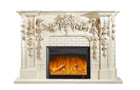 Faux Stone 220 Volt Electric Fireplace