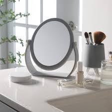 round tabletop bathroom makeup mirror