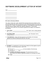 contractor letter of intent template