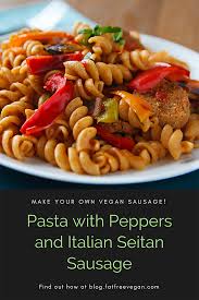 peppers and italian seitan sausage