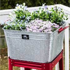 Backyard Expressions Metal Beverage Tub Planter With Stand