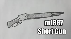 Hello friends i hope you all are fine. How To Draw M1887 Short Gun Of Free Fire Very Easy Shn Best Art Youtube