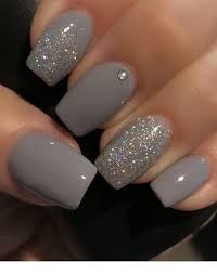 Best nail design ideas one of the best nail designs … its gray color. Gray Color Nail Art Gray Things Gray Color Graythings Silver Glitter Nails Short Acrylic Nails Dipped Nails