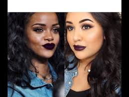 rihanna dark purple lipstick inspired